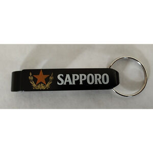 Black Sapporo Beer Keychain & Bottle Opener - Dad's Birthday, Father's Day Gift